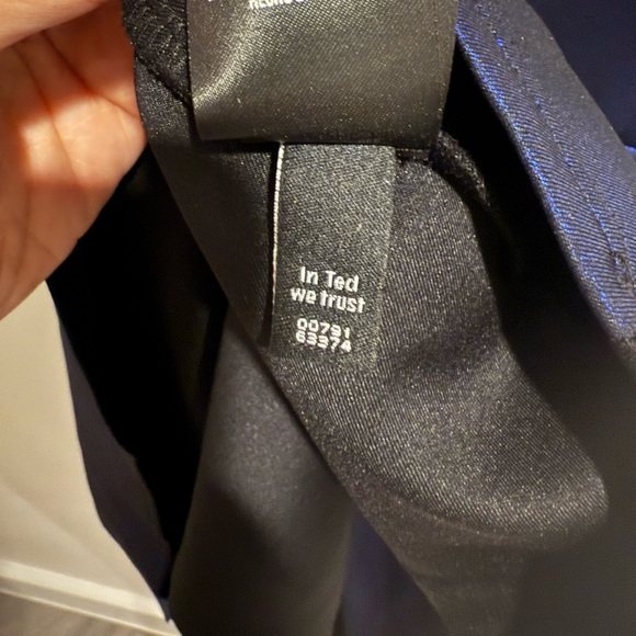 EUC Ted Baker Ayma Skater Dress | Metallic Blue Embellished Fit & Flare, Size 0 - Picture 5 of 13